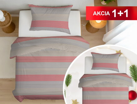Bavlnené obliečky 1+1 TUNIS Red
