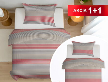 Bavlnené obliečky 1+1 TUNIS Red