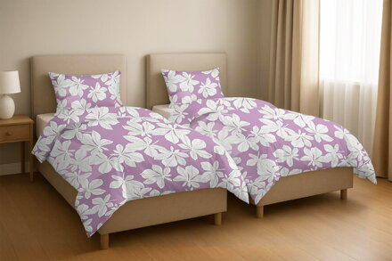 Bavlnené obliečky 1+1 GAŠTANY Lila