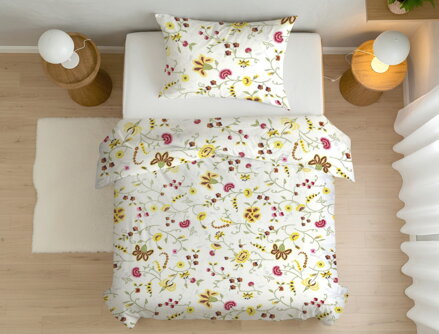 Bavlnené obliečky FLÓRA Žltá