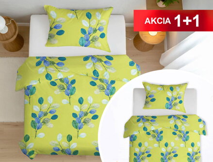 Bavlnené obliečky 1+1 PODOLÍNEC Light green