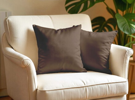 Obliečka na vankúš SATÉN Hnedá | 2ks