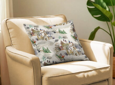 Obliečka na vankúš VIANOČNÁ DEDINA Makosatén