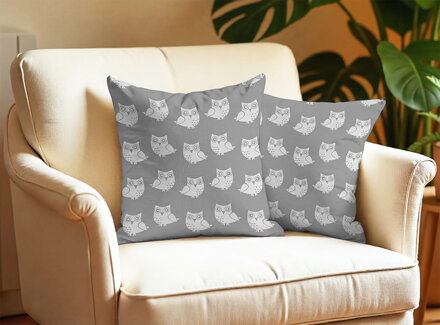 2 set obliečok na vankúš SOVIAK BUBO Šedá