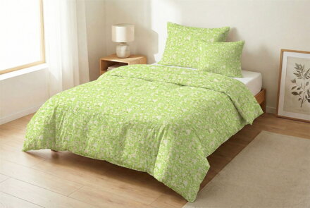 Bavlnené obliečky BIELY KVET Shadow Lime