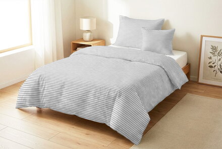 Prúžkované obliečky STRIPES Sivá