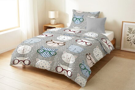 Detské obliečky WISE CAT Grey