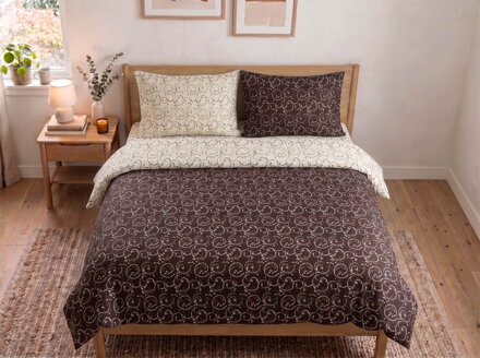 Obliečky SATÉN LÍVIA Brown Cream