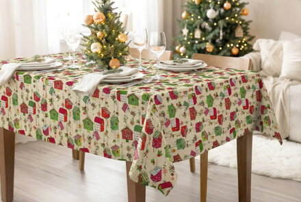 Vianočný obrus VTÁČIA BÚDKA