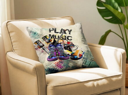 Obliečka na vankúš PLAY MUSIC