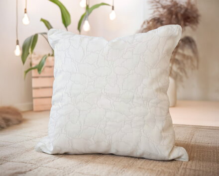 Žakárový vankúš ROSE White