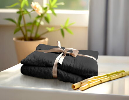 Sada uterák a osuška ÁČKO BAMBOO Black