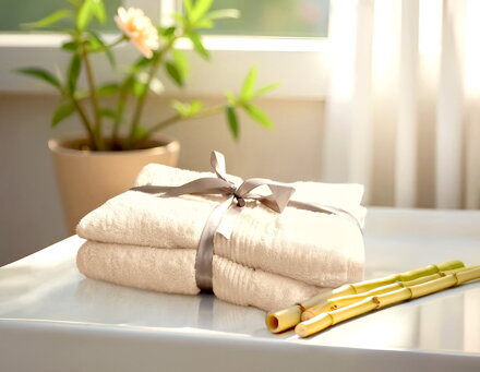 Sada uterák a osuška ÁČKO BAMBOO Vanilla