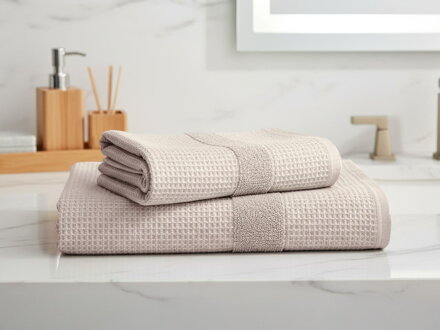 2 Sada uterák a osuška WAFFE Taupe