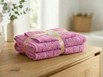 3 Sada uterákov a osušky LINO Dusky Rose