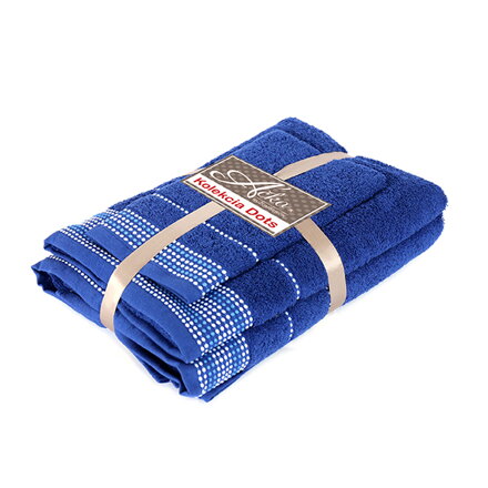Darčekový 3 SET Námornícka modrá | Uteráčik 50x30, uterák 50x100, osuška 70x140