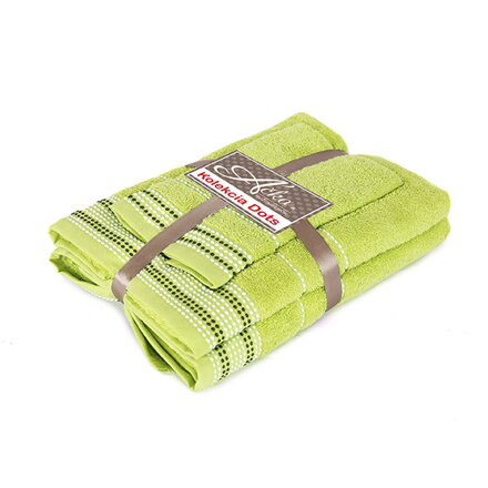Darčekový 3 SET Trávová zelená | Uteráčik 50x30, uterák 50x70, osuška 70x140