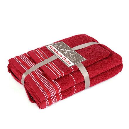 Darčekový 3 SET Červená | Uteráčik 50x30, uterák 50x70, osuška 70x140