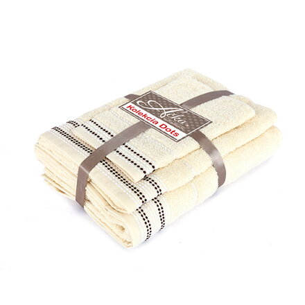 Darčekový 3 SET Vanila | Uteráčik 50x30, uterák 50x70, osuška 70x140