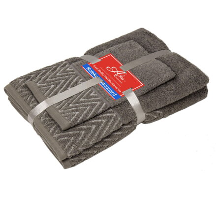 3 SET Wave BROWN | Uteráčik 50x30, uterák 50x70, osuška 70x140