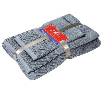 3 SET Wave Šedá | Uteráčik 50x30, uterák 50x70, osuška 70x140