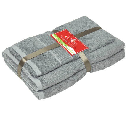 2 SET ÁČKO BAMBOO Šedá | Uterák 50x100, osuška 70x140