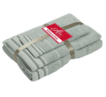 Darčekový 3 SET Svetlosivá | Uteráčik 50x30, uterák 50x70, osuška 70x140
