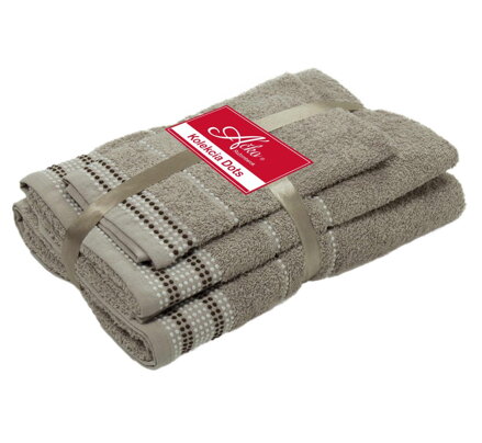 Darčekový 3 SET Taupe Sivohnedá | Uteráčik 50x30, uterák 50x70, osuška 70x140