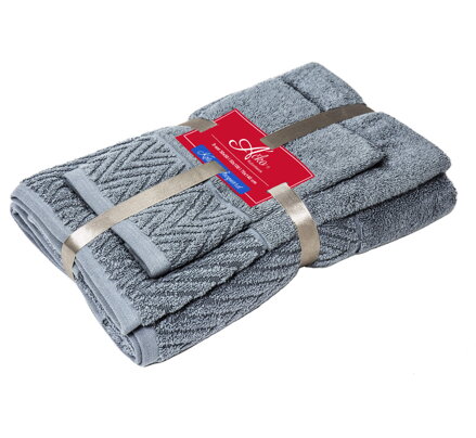 3 SET Wave GREY | Uteráčik 50x30, uterák 50x100, osuška 70x140