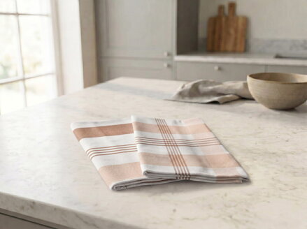 Sada 2ks | Utierky z egyptskej bavlny ZINA Grid Beige
