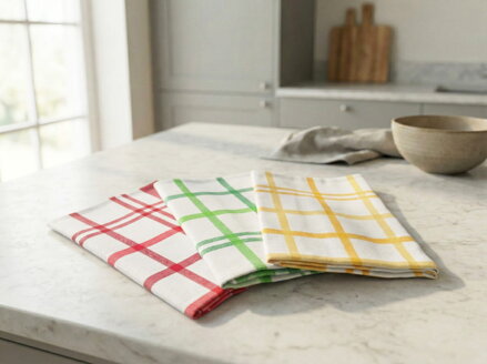 Sada 3ks | Utierky z egyptskej bavlny ZINA Káro