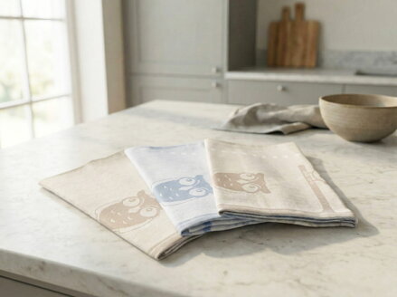 Sada 3ks | Utierky z egyptskej bavlny ZINA Owls