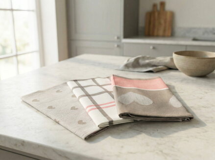 Sada 3ks | Utierky z egyptskej bavlny ZINA Hearts