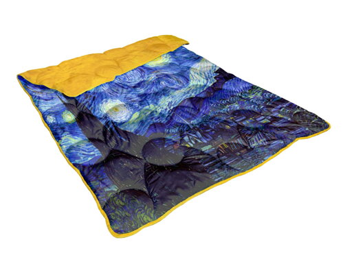 Prešívaná hrejivá deka Vincent van Gogh - HVIEZDNA OBLOHA Gold