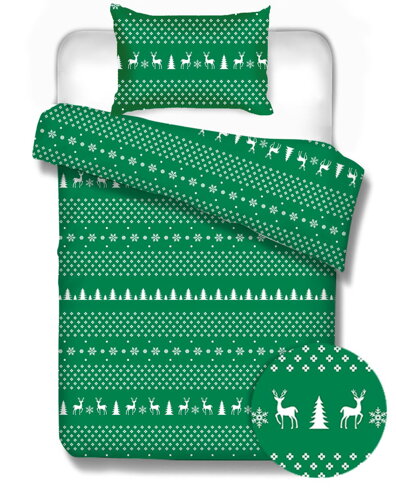Vianočné flanelové obliečky Norway Green