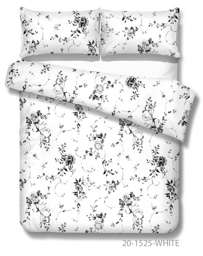 Bavlnené obliečky FLORENCIA White | 100% bavlna | Kvietky | 140x200 70x90