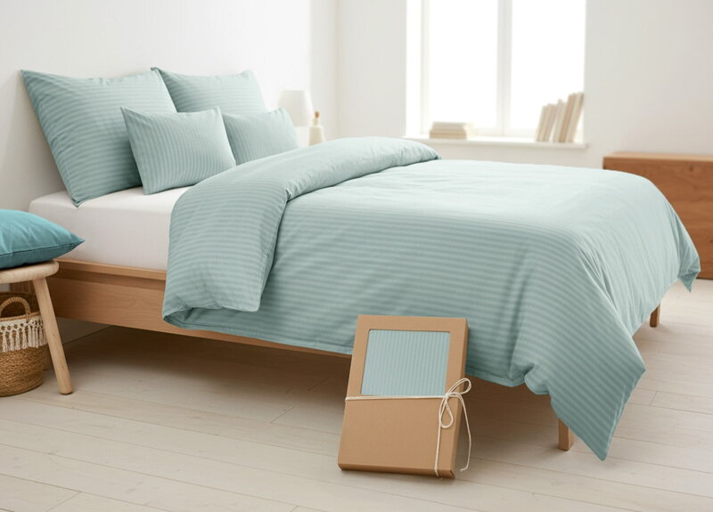 Damaškové obliečky Svetlo modrá - 4 set