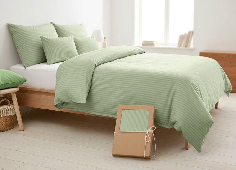 Damaškové obliečky Svetlo zelená - 4 set