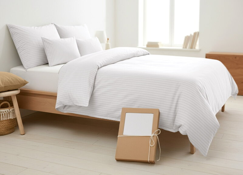 Damaškové obliečky Sneho biela - 4 set