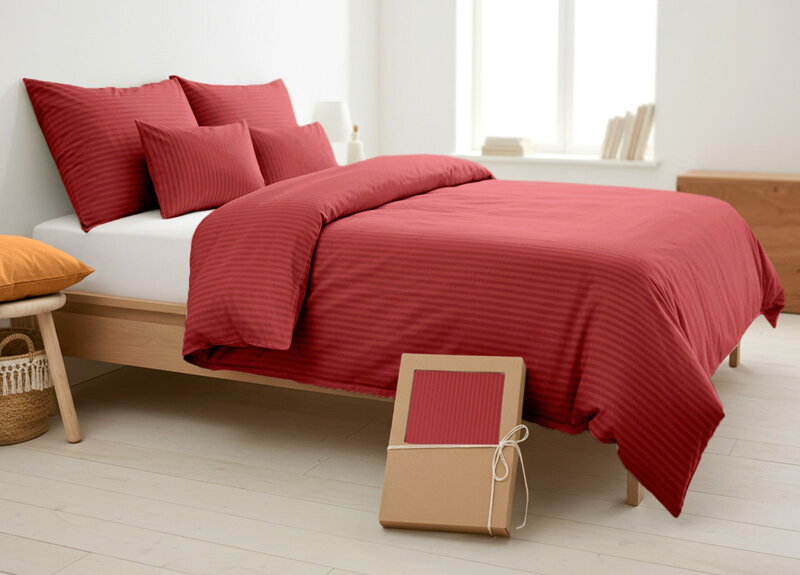 Damaškové obliečky Wine Red - 4 set