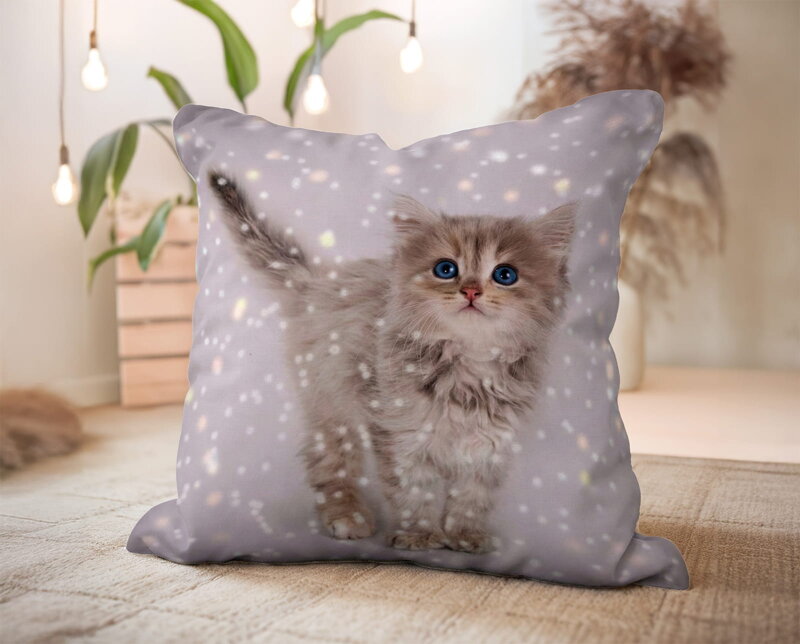 Dekoračný vankúš Makosatén MAČIATKO SIMA 