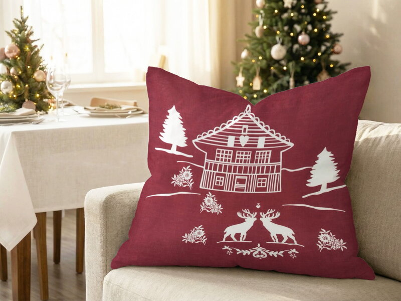 Dekoračný vankúš MURÁŇ Červená