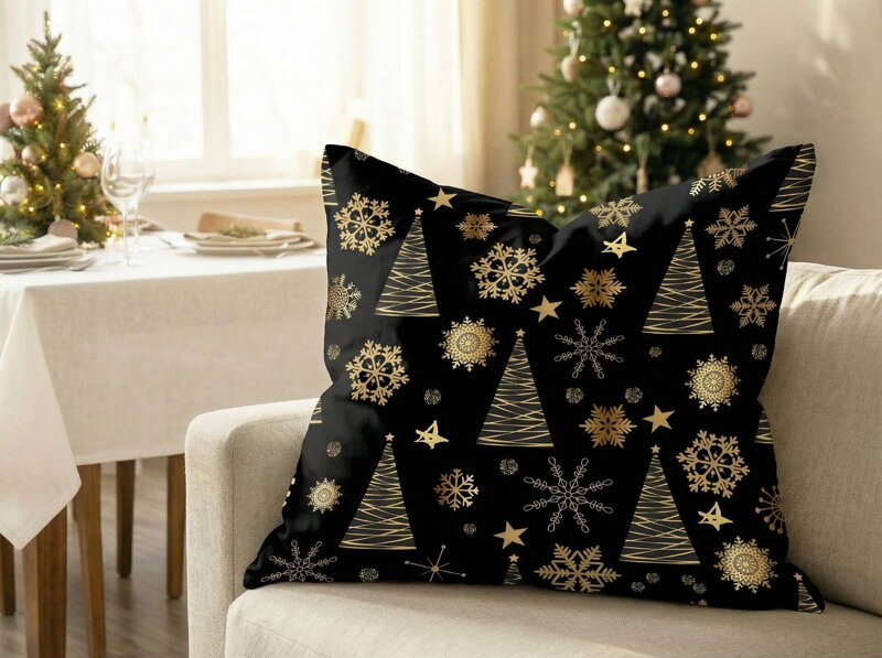 Vianočný vankúš ZLATÝ STROMČEK