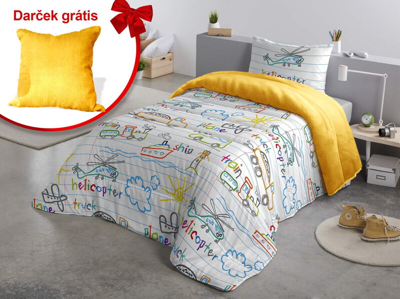 Prešívaná hrejivá deka SMELÝ CESTOVATEĽ Zlatá Prešívaná hrejivá deka SMELÝ CESTOVATEĽ Zlatá