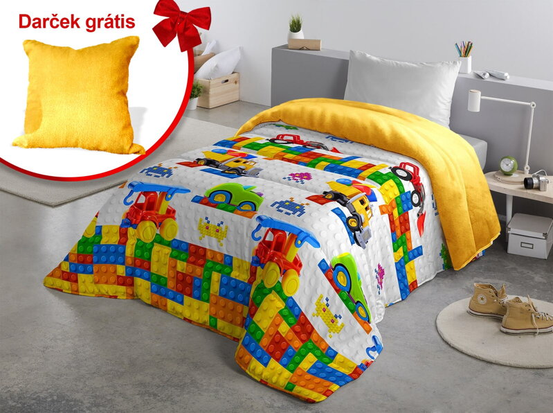 Hrejivá deka STAVEBNICA Žltá Hrejivá deka STAVEBNICA Žltá