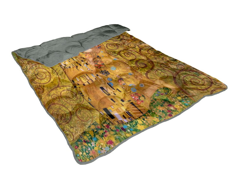 Prešívaná hrejivá deka Gustav Klimt - KISS Dark Grey Prešívaná hrejivá deka Gustav Klimt - KISS Dark Grey