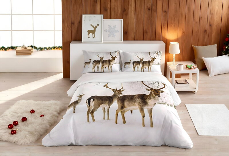 Obliečky JELENIA RODINKA WHITE Obliečky JELENIA RODINKA WHITE