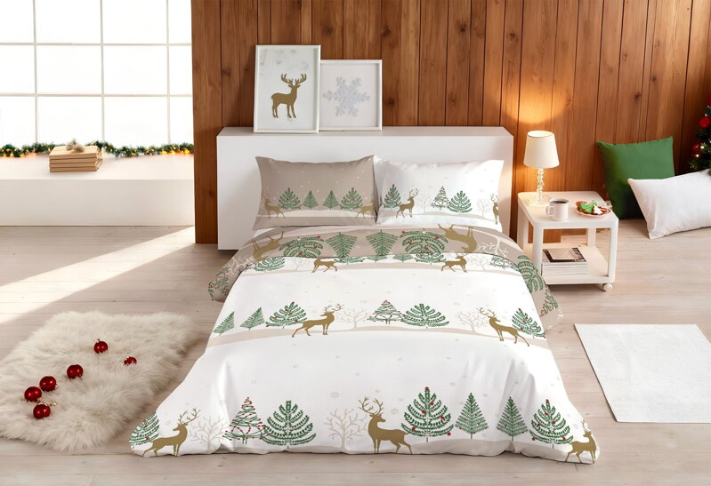 Bavlnené obliečky UPSALA White brown