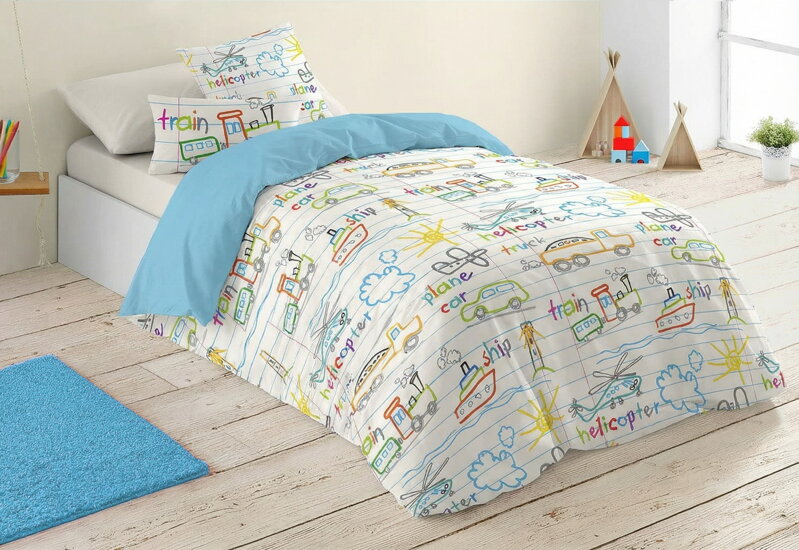 Detské obliečky SMELÝ CESTOVATEĽ Modrá