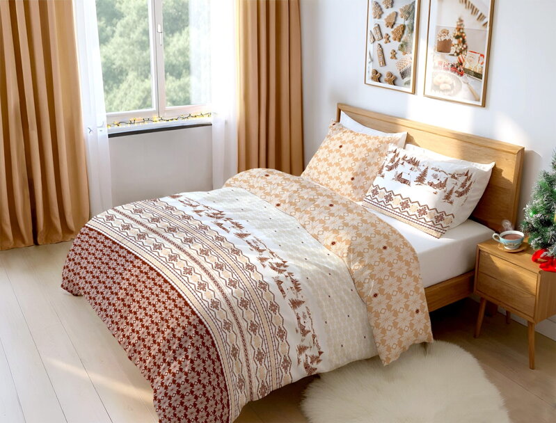 Flanelové obliečky Beskydy Karamel